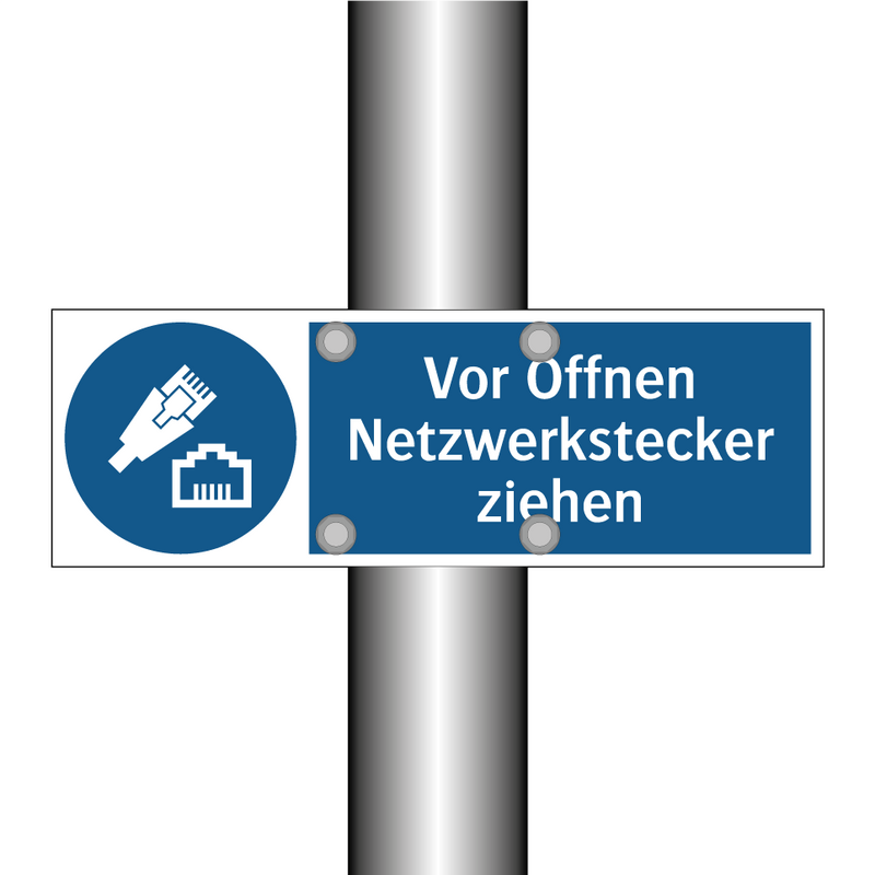 Vor Öffnen Netzwerkstecker ziehen