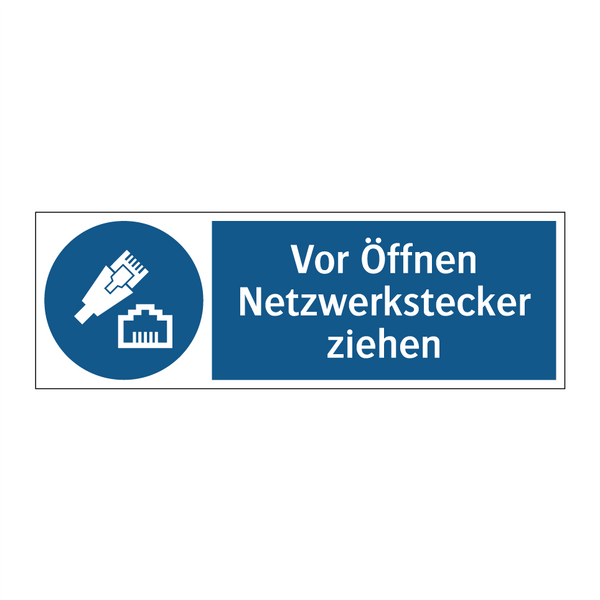 Vor Öffnen Netzwerkstecker ziehen