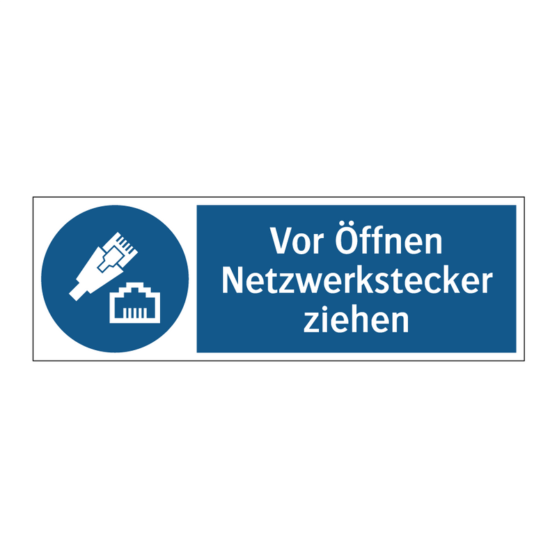 Vor Öffnen Netzwerkstecker ziehen