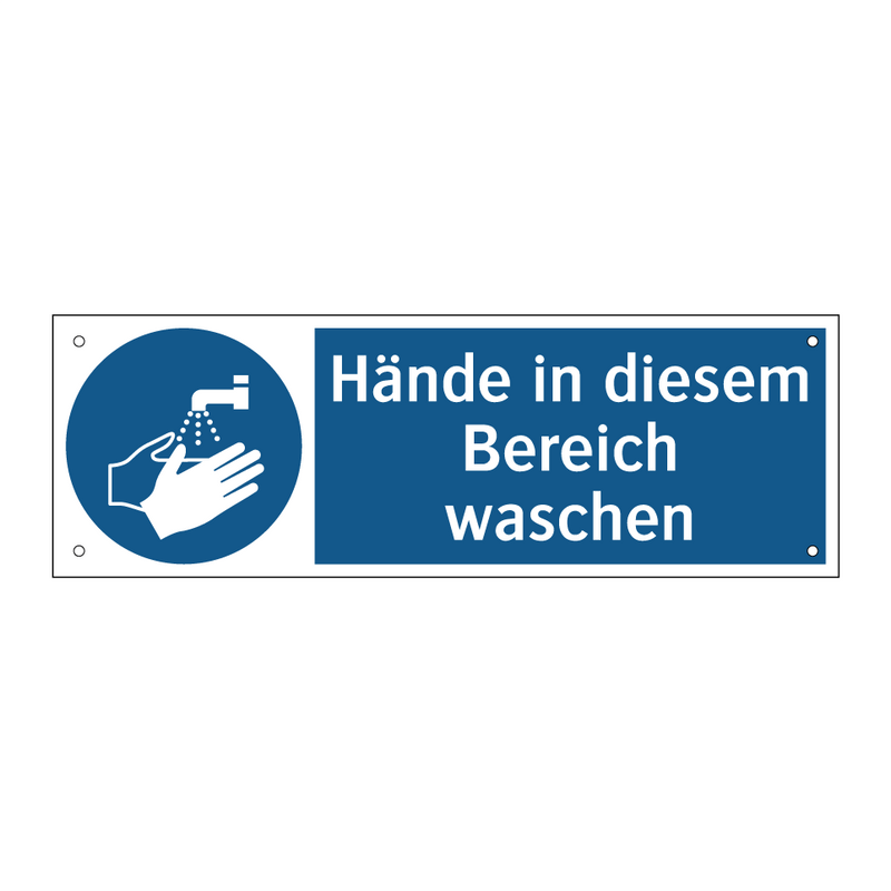 Hände in diesem Bereich waschen