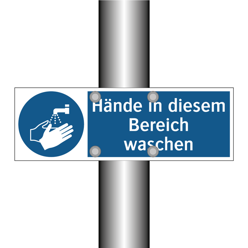 Hände in diesem Bereich waschen