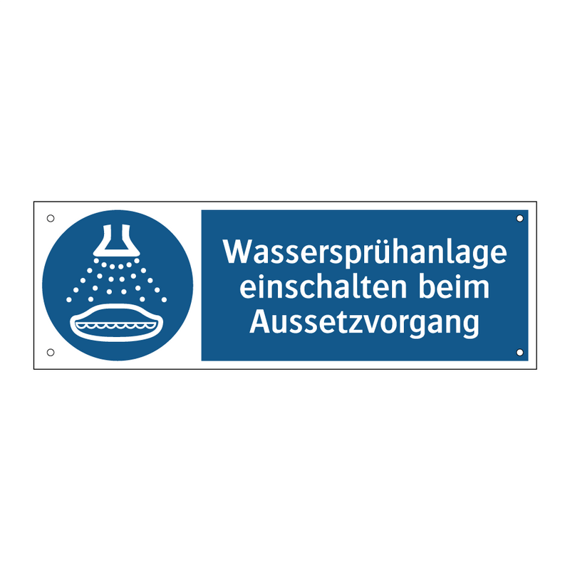 Wassersprühanlage einschalten beim Aussetzvorgang