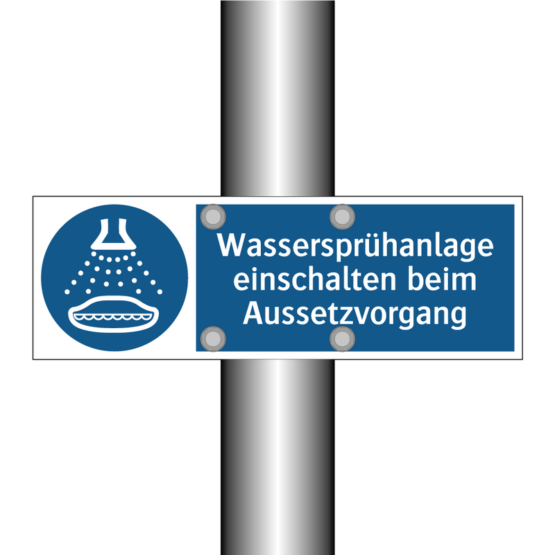 Wassersprühanlage einschalten beim Aussetzvorgang