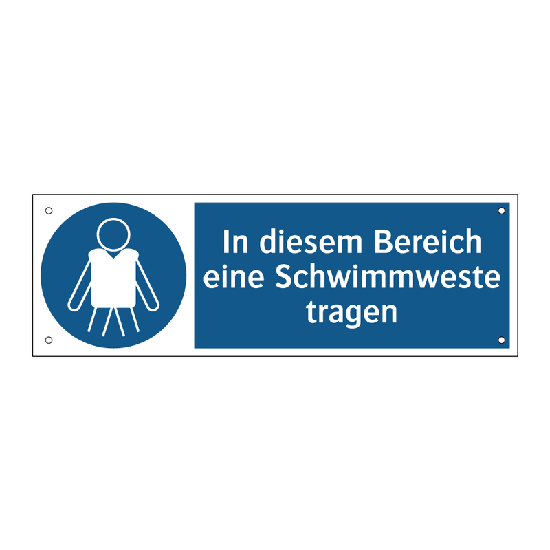 In diesem Bereich eine Schwimmweste tragen