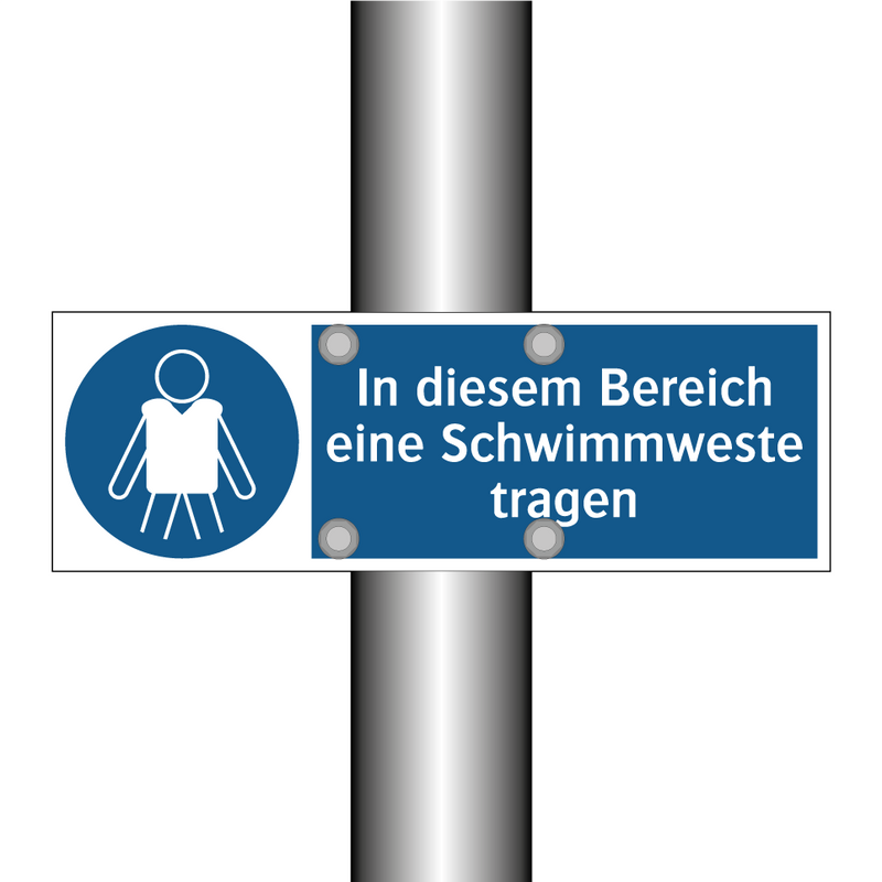 In diesem Bereich eine Schwimmweste tragen