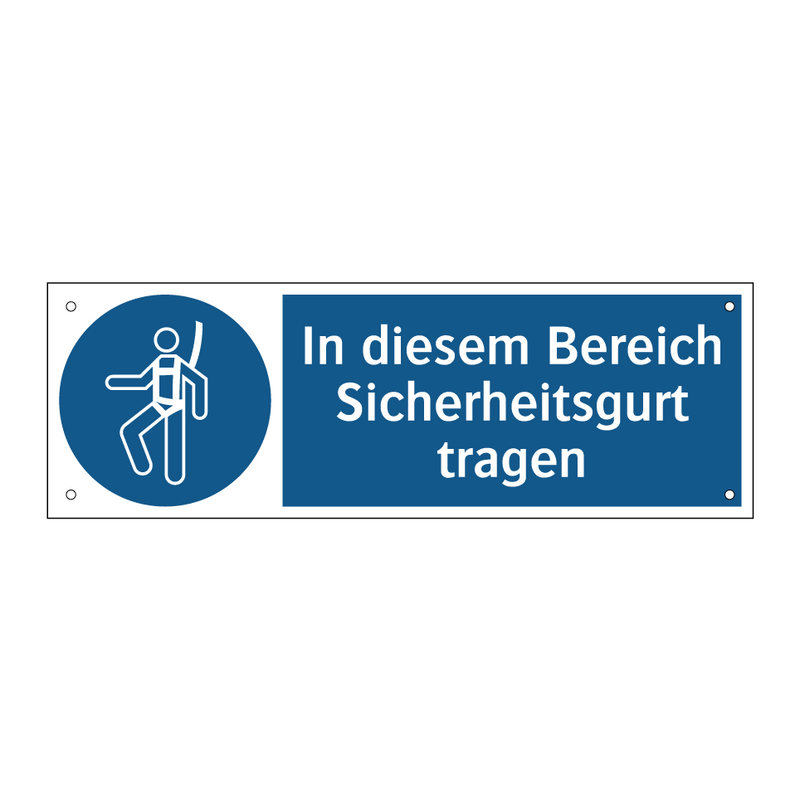 In diesem Bereich Sicherheitsgurt tragen