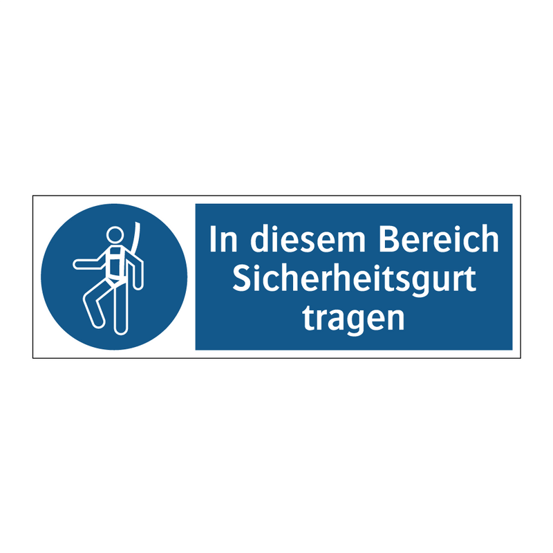 In diesem Bereich Sicherheitsgurt tragen