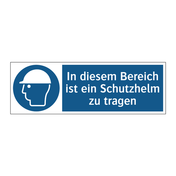 In diesem Bereich ist ein Schutzhelm zu tragen