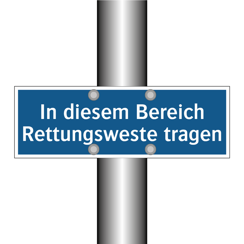 In diesem Bereich Rettungsweste tragen