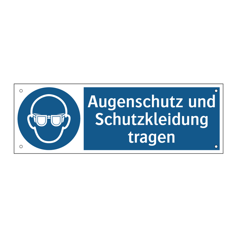 Augenschutz und Schutzkleidung tragen