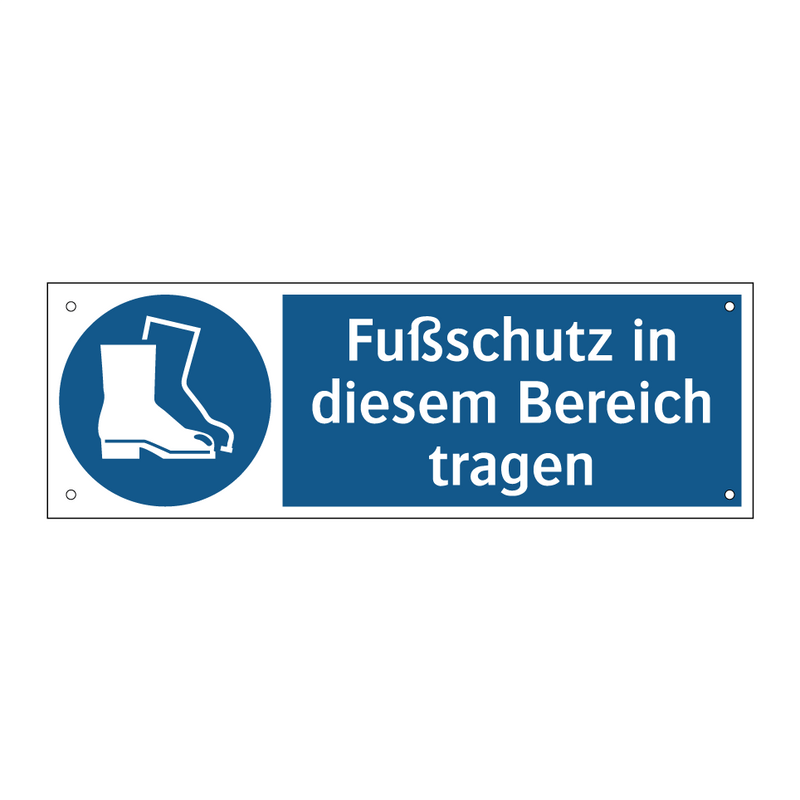 Fußschutz in diesem Bereich tragen