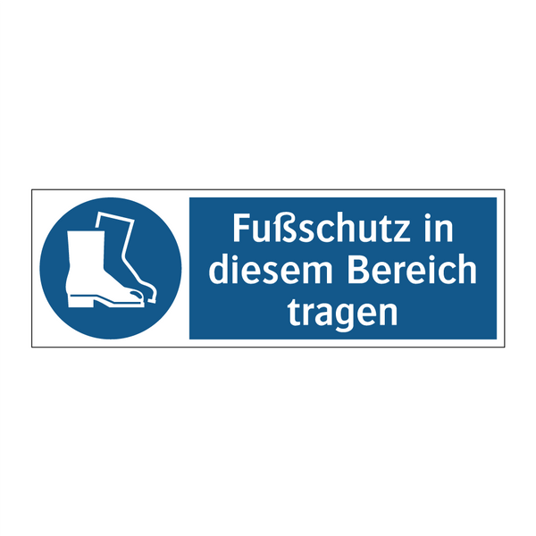 Fußschutz in diesem Bereich tragen