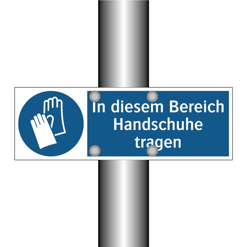 In diesem Bereich Handschuhe tragen
