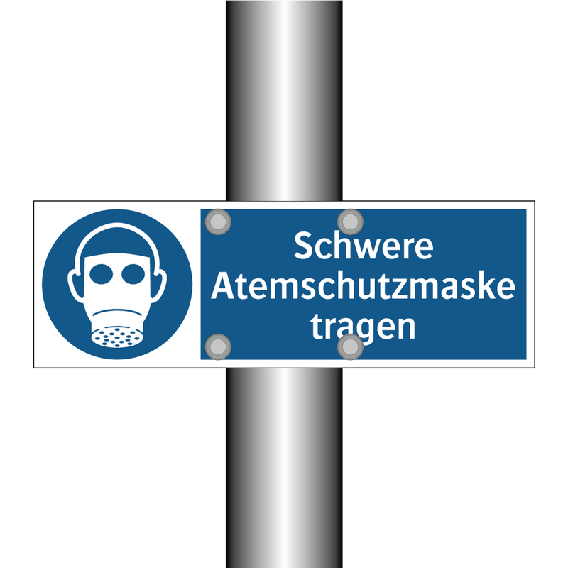 Schwere Atemschutzmaske tragen