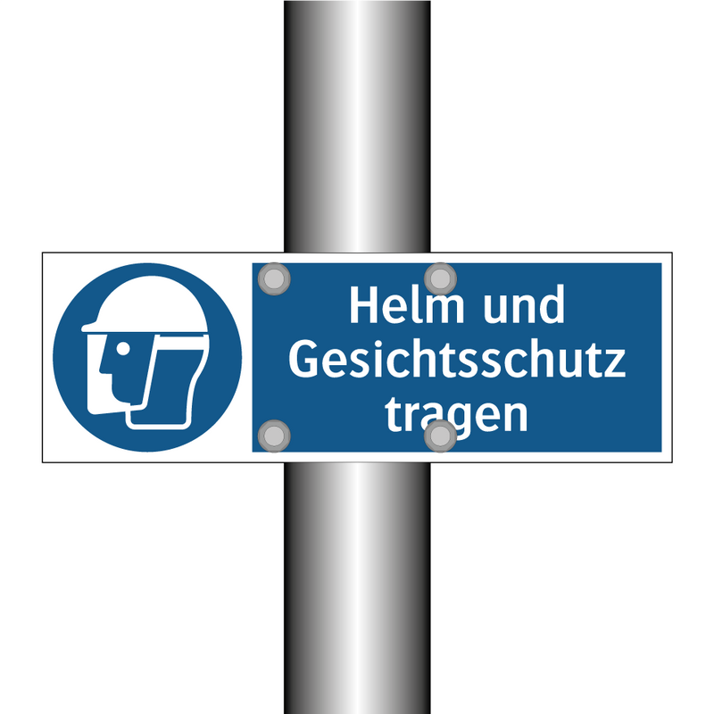 Helm und Gesichtsschutz tragen