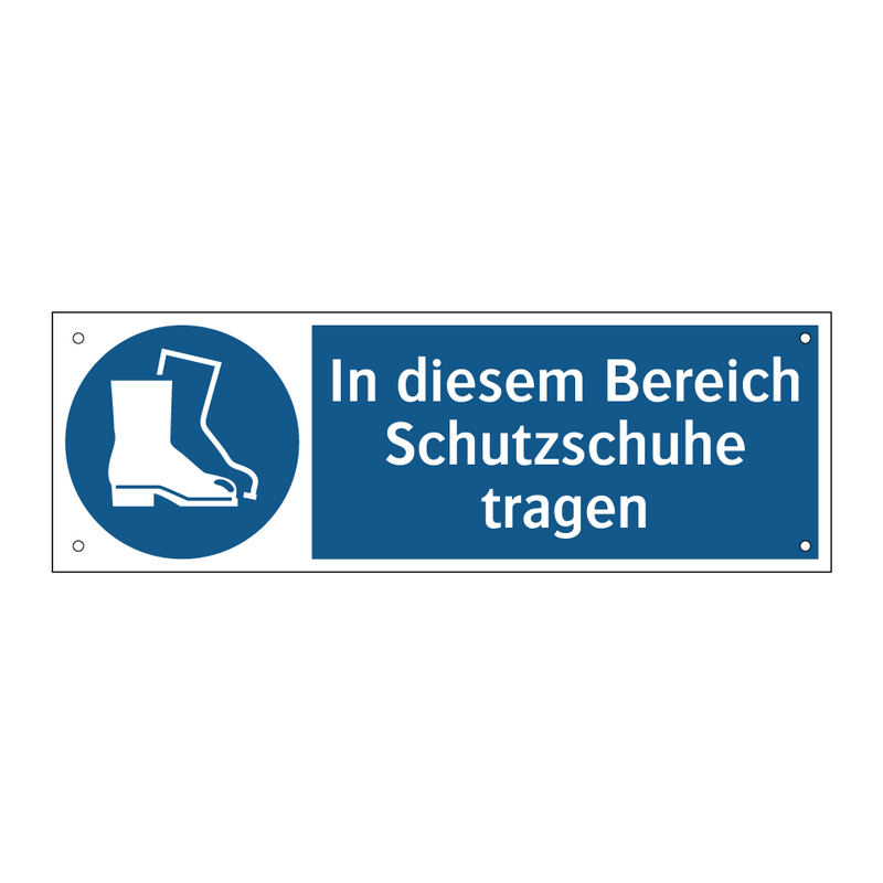 In diesem Bereich Schutzschuhe tragen