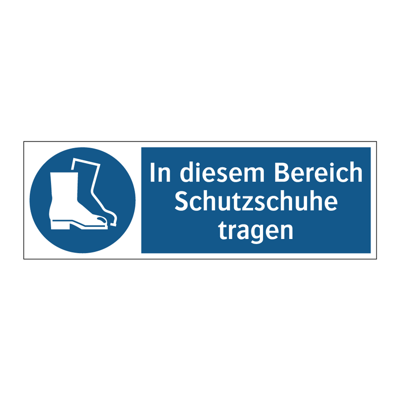 In diesem Bereich Schutzschuhe tragen
