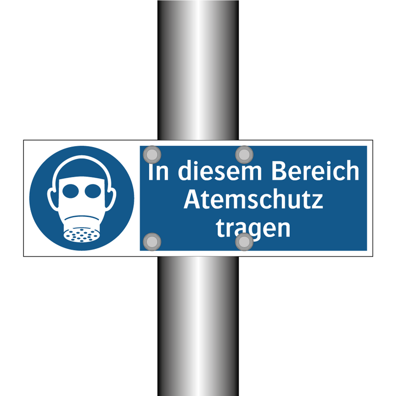 In diesem Bereich Atemschutz tragen