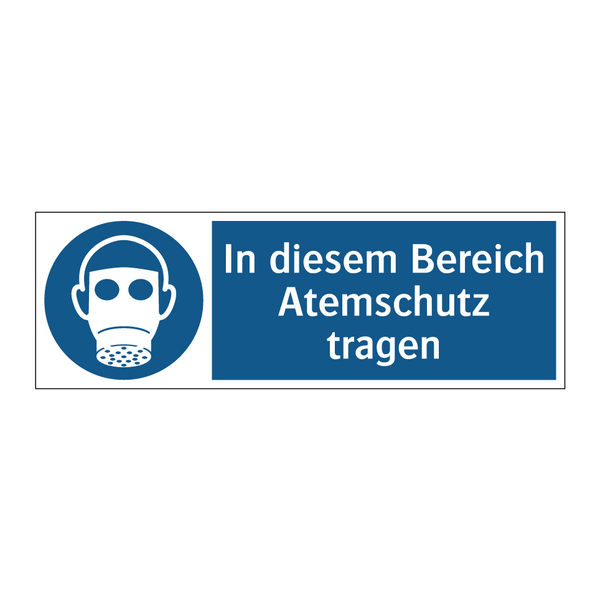 In diesem Bereich Atemschutz tragen
