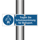 Tragen Sie Schutzausrüstung für Rollsport.