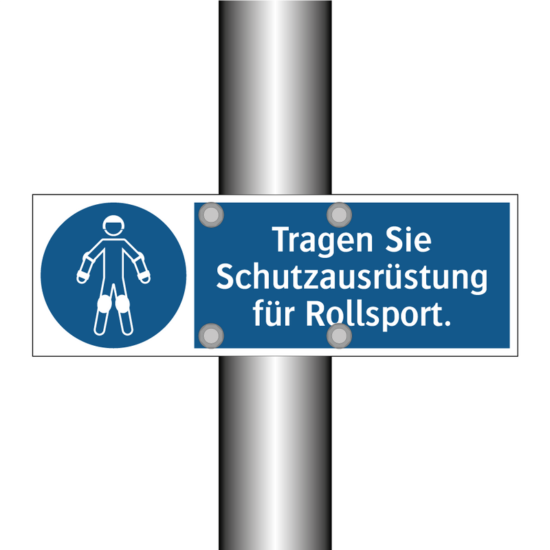 Tragen Sie Schutzausrüstung für Rollsport.