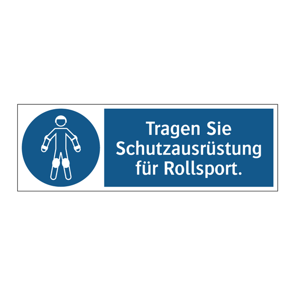 Tragen Sie Schutzausrüstung für Rollsport.