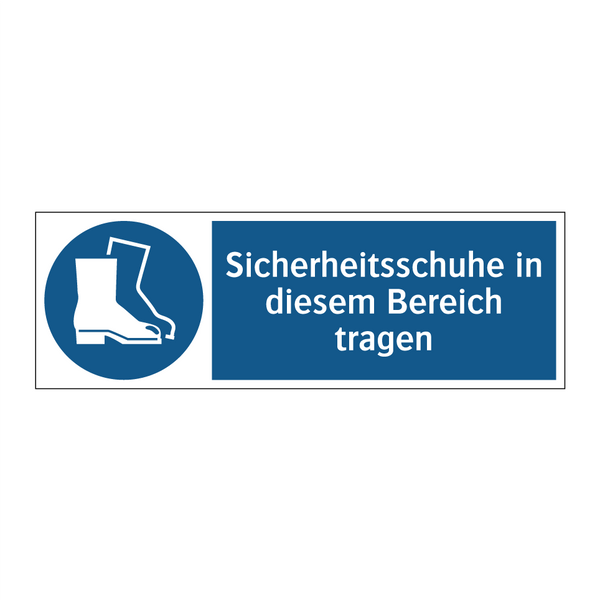 Sicherheitsschuhe in diesem Bereich tragen
