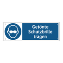Getönte Schutzbrille tragen