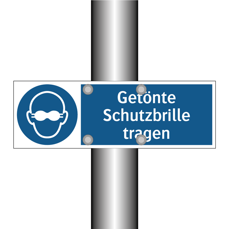 Getönte Schutzbrille tragen