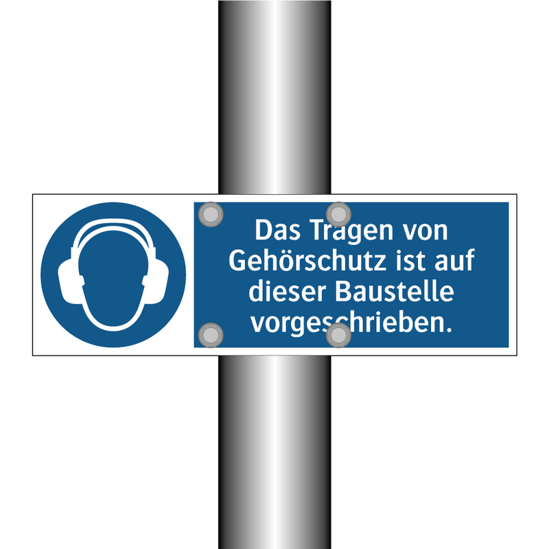 Das Tragen von Gehörschutz ist auf dieser Baustelle vorgeschrieben.