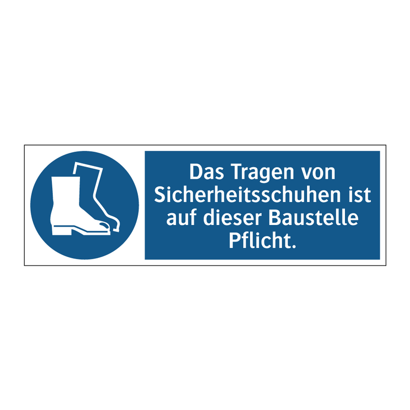 Das Tragen von Sicherheitsschuhen ist auf dieser Baustelle Pflicht.