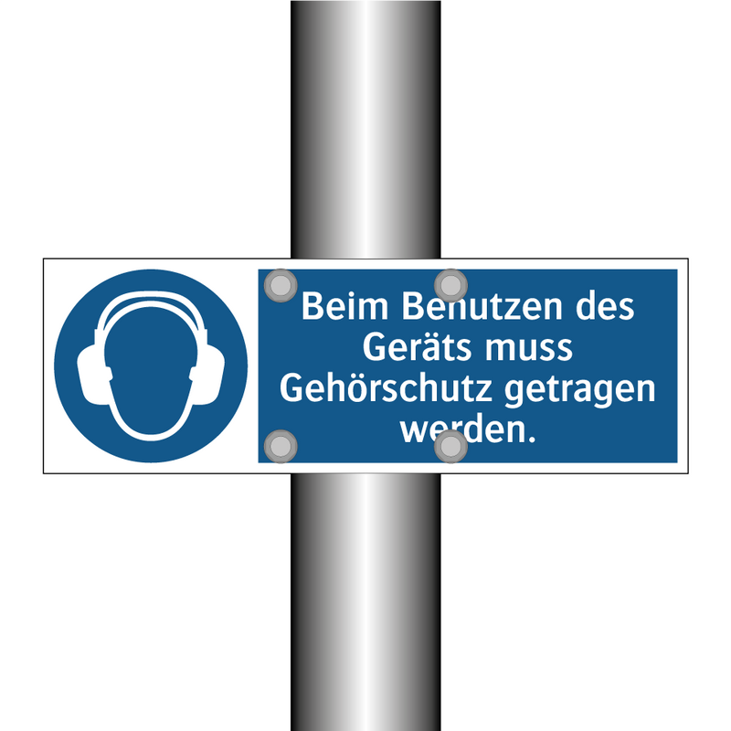 Beim Benutzen des Geräts muss Gehörschutz getragen werden.