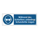 Während des Schleifens unbedingt Schutzbrille tragen