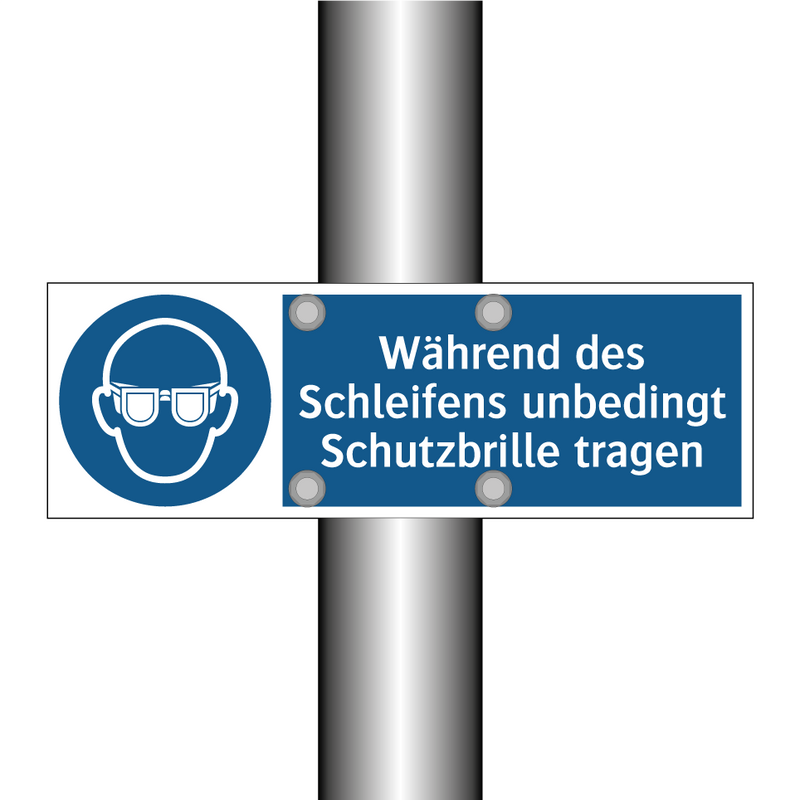 Während des Schleifens unbedingt Schutzbrille tragen
