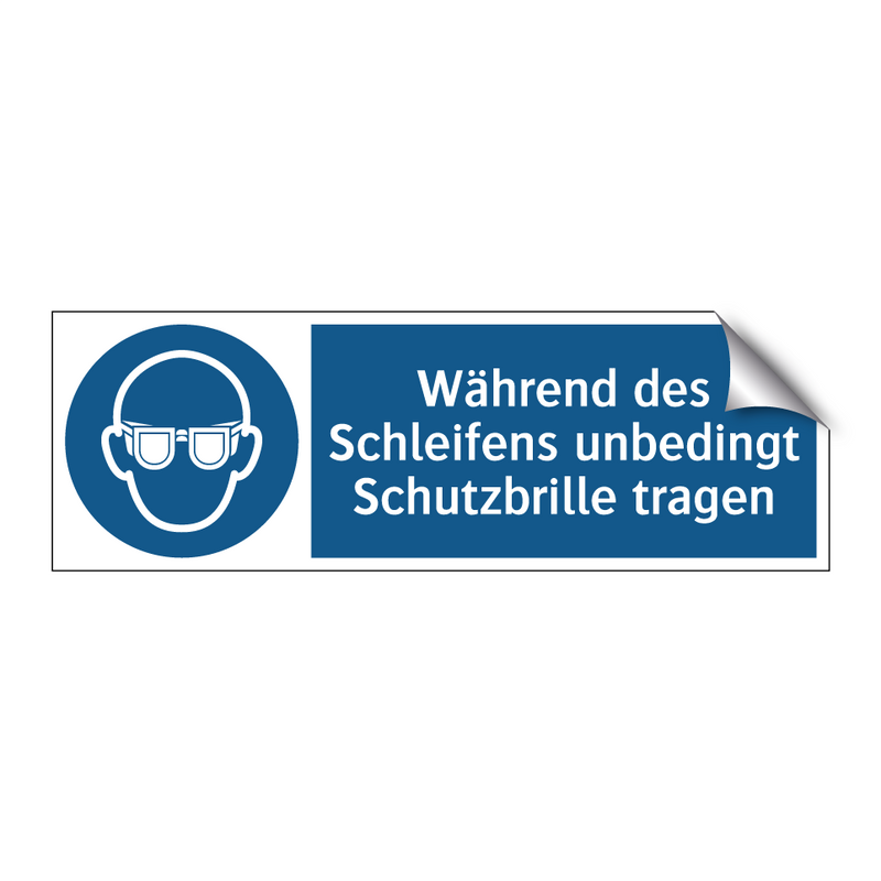 Während des Schleifens unbedingt Schutzbrille tragen
