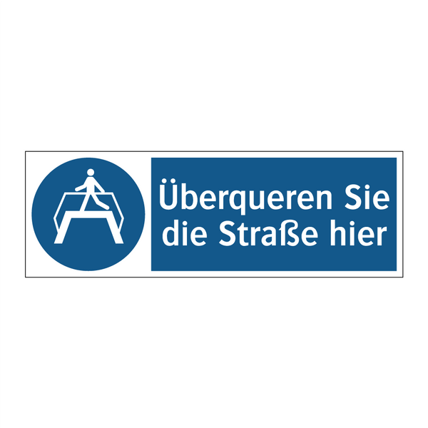 Überqueren Sie die Straße hier