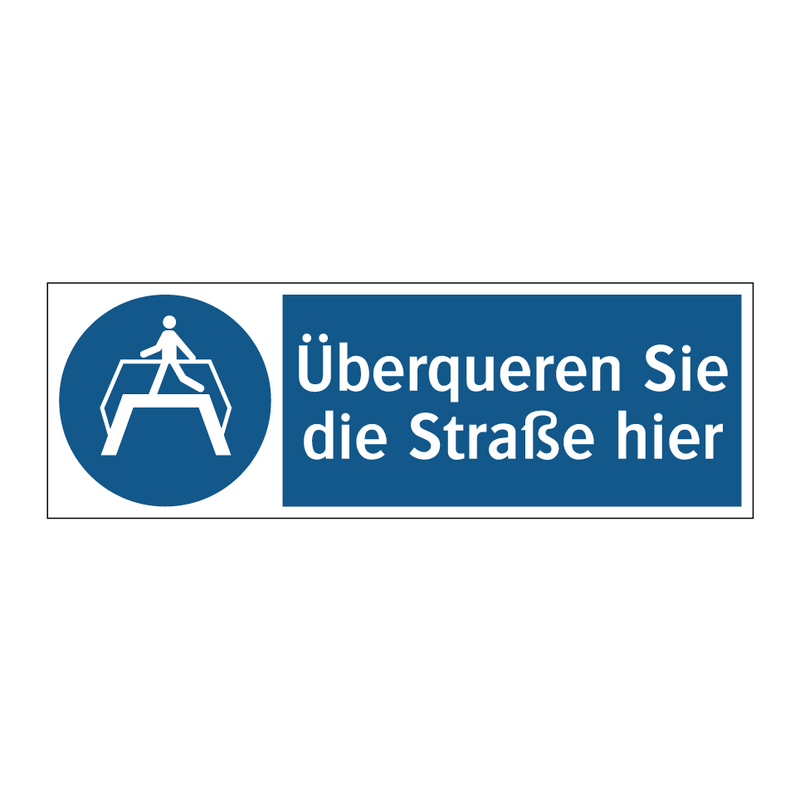 Überqueren Sie die Straße hier