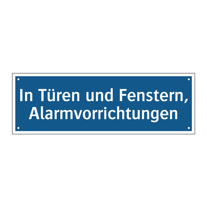 In Türen und Fenstern, Alarmvorrichtungen