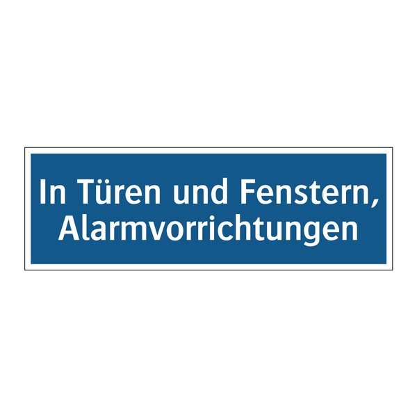 In Türen und Fenstern, Alarmvorrichtungen
