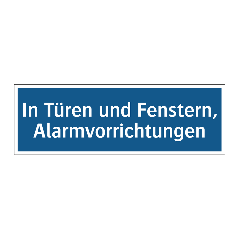 In Türen und Fenstern, Alarmvorrichtungen