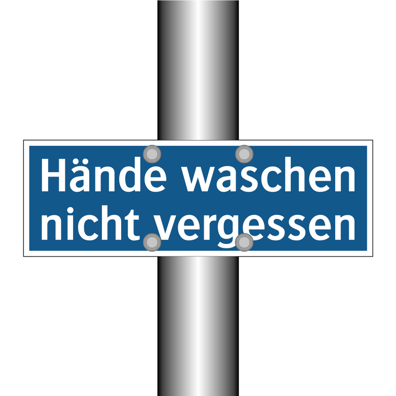 Hände waschen nicht vergessen