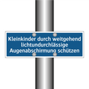 Kleinkinder durch weitgehend lichtundurchlässige Augenabschirmung schützen