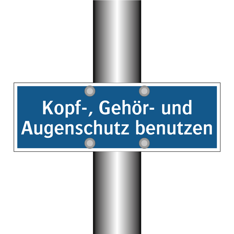 Kopf-, Gehör- und Augenschutz benutzen