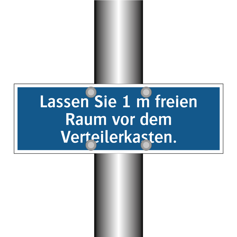 Lassen Sie 1 m freien Raum vor dem Verteilerkasten.