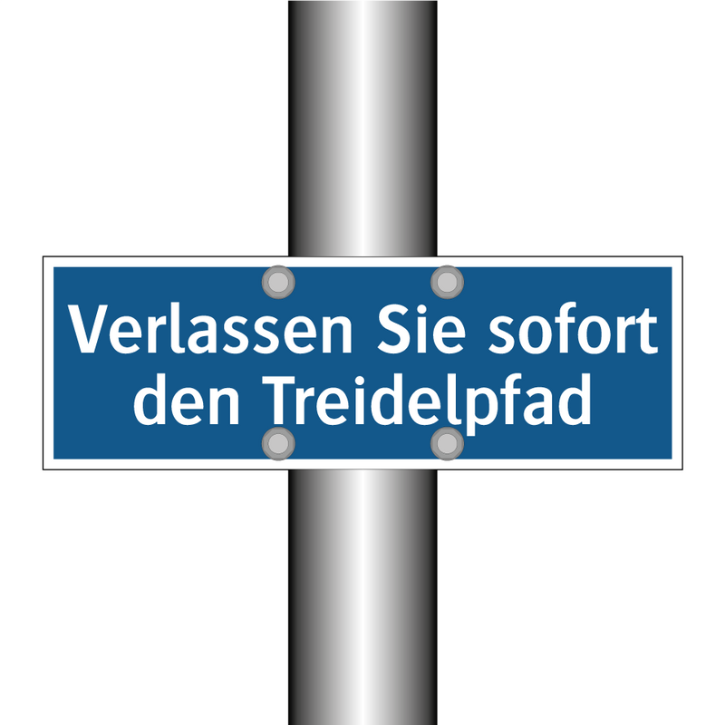 Verlassen Sie sofort den Treidelpfad