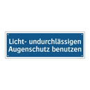 Licht- undurchlässigen Augenschutz benutzen