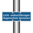 Licht- undurchlässigen Augenschutz benutzen