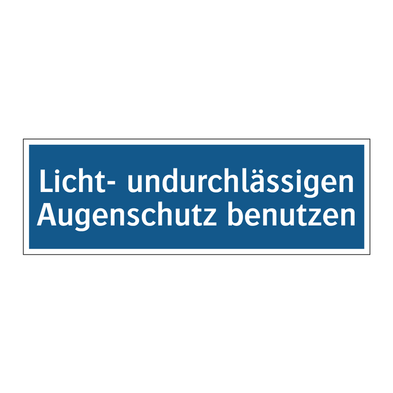 Licht- undurchlässigen Augenschutz benutzen