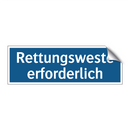 Rettungsweste erforderlich