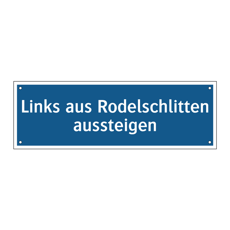 Links aus Rodelschlitten aussteigen